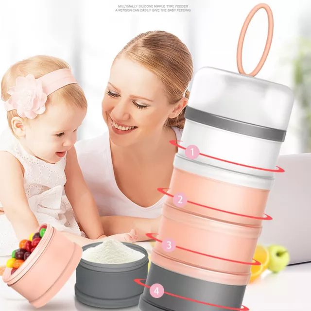 Milk Powder Dispenser for Baby 4 layer Feeding Formula Storage Pot Container