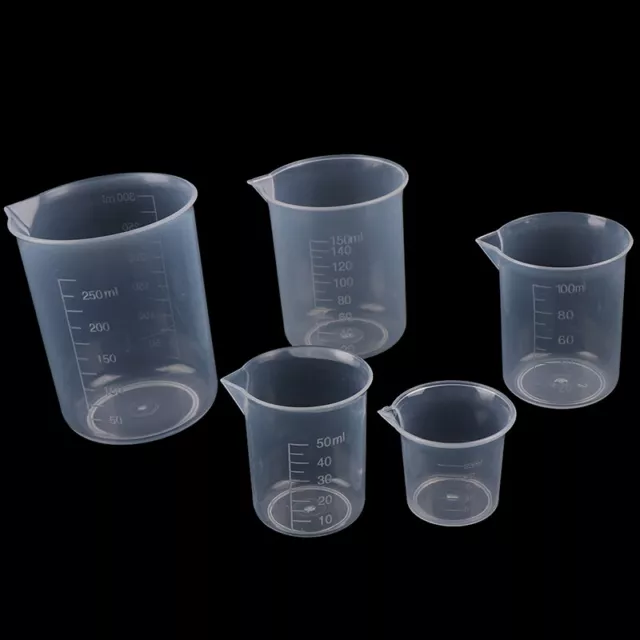 2Pcs Transparent Kitchen Laboratory Plastic Volumetric Beaker Measuring CupB_CHO 2