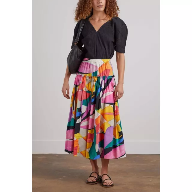 Mara Hoffman Deltoria Alejandra Skirt Rainbow Colorful Womens Size XXS NWT $295