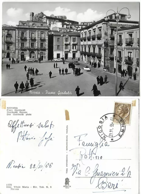 Cartolina Nicosia - Piazza Garibaldi 1966