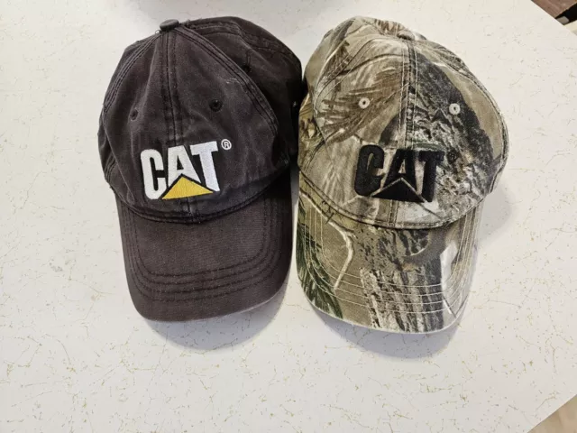 Vintage Collectible Caterpillar Hat Pair 2 Cat Caps 1 Price No Reserve