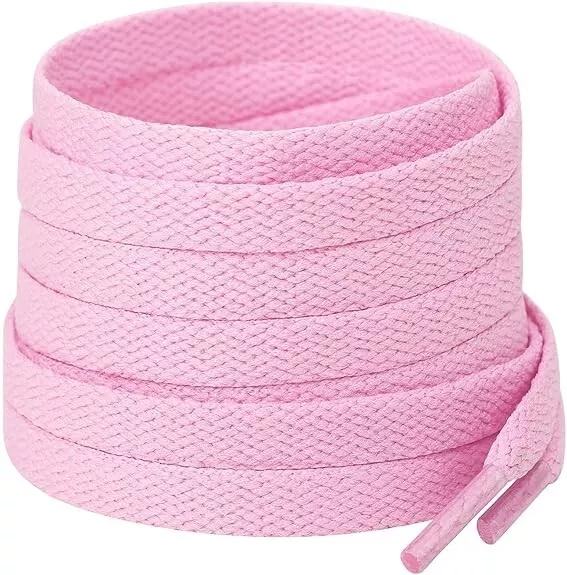 Paire de lacets plat 120*0.8cm pour Chaussures de Sport unisexe Rose