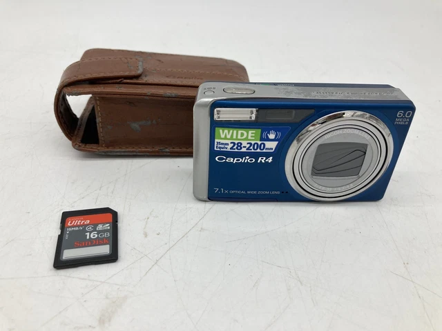 Blue Ricoh Caplio R4 7.1X Optical Wide Zoom + 16GB SanDisk SD card