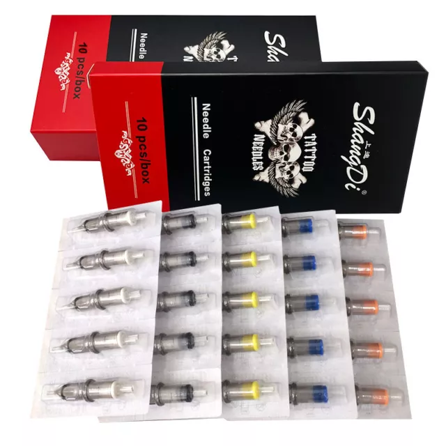 10Pcs/Box Disposable Tattoo Cartridge Sterilized Needle Supplies RL M1 RM RS FT