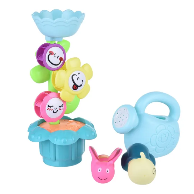 Flower Waterfall Water Station Will Spray Water Animal Fun Bath Toy Set