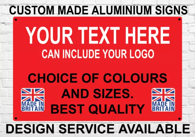 Personalised Custom Made Aluminium Metal Sign Notice Work Sign Trade Sign Poster