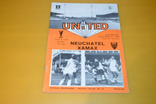 DUNDEE UTD v NEUCHATEL XAMAX NOV 1985 UEFA CUP