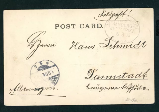 Deutsche Kolonien Deutsch Südwestafrika Feldpost Seepost Linie 1904, AK Monrovia
