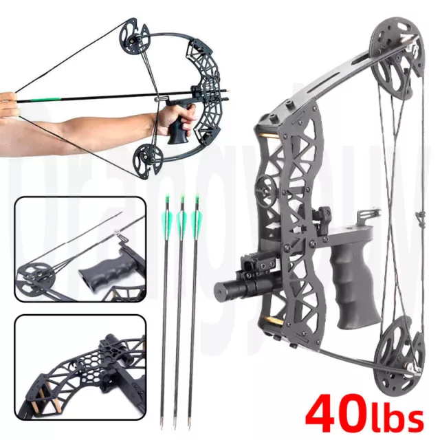 40lbs Mini Bow Arrow Sets Compound Portable Outdoor Archery Shooting Hunting Kit