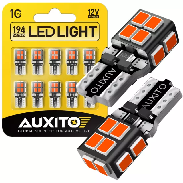 AUXITO T10 194 168 192 LED Interior Door Dome Trunk Map Light Bulbs Red No Error