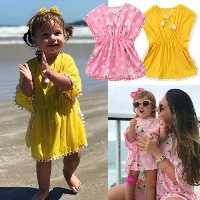 Kleid Mädchen Strand Badeanzug Bedecken Baby Kleinkind Quasten Bademode Sommer
