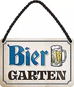 Blechschilder Bier lustiger Spruch “Bier Garten” Geschenkidee Mann Frau