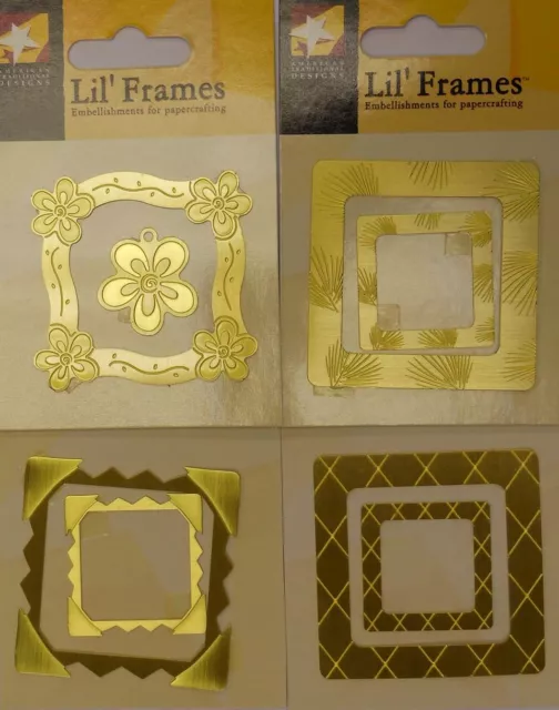 Metal frames Embellishments for papercrafting - Set 2 Brass