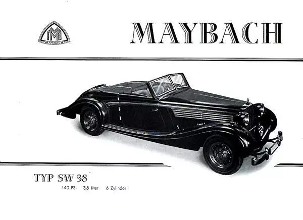 Maybach Typ SW 38 (140 PS, 1936, 3,8l) Verkaufs-Prospekt Faksimile brochure 1936