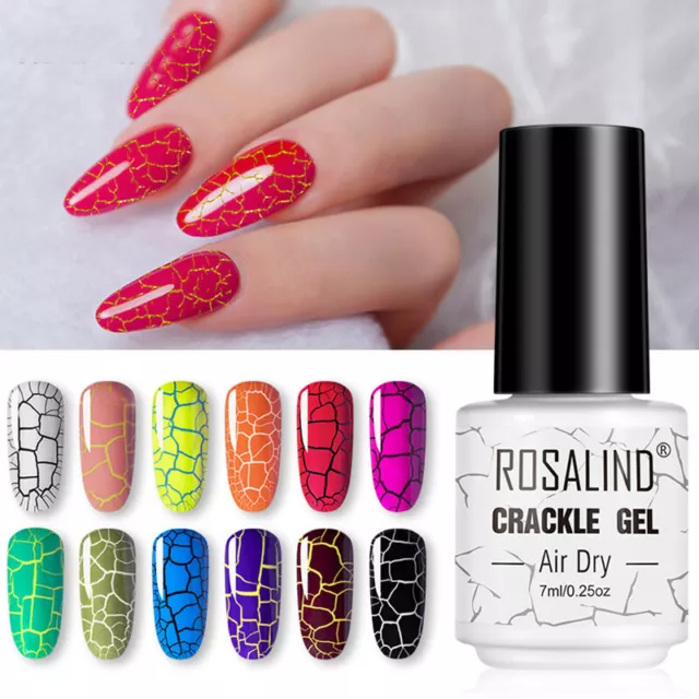 Crollato Gel Unghie Smalto Vernice Base Coat Peel Off Nastro 3D Arte Crackle -