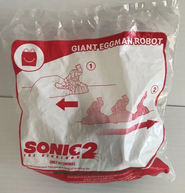 GIANT EGGMAN ROBOT Sonic The Hedgehog 2 Sega McDonalds Toy New Sealed