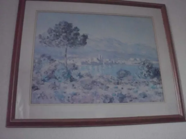 CLAUDE MONET LARGE FRAMED LIMITED-EDITION PRINT PAINTING 1888 "ANTIBES" 68x82 cm 3