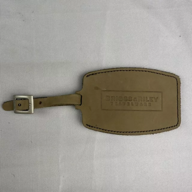 Briggs & Riley Luggage Tag Brown Leather ID Tag Bag Identification Strap