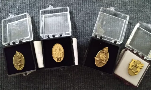 4 Piece Walt Disney Cast Member Exclusive Service Award Pins