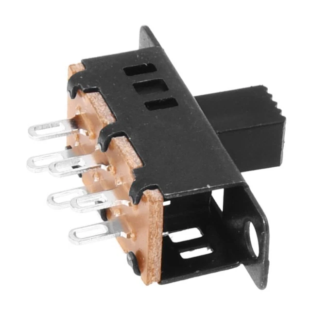 10Pcs High Knob 6 Pin 3 Position DPDT Panel Slide Switch 0.5A 50V DC T3J8