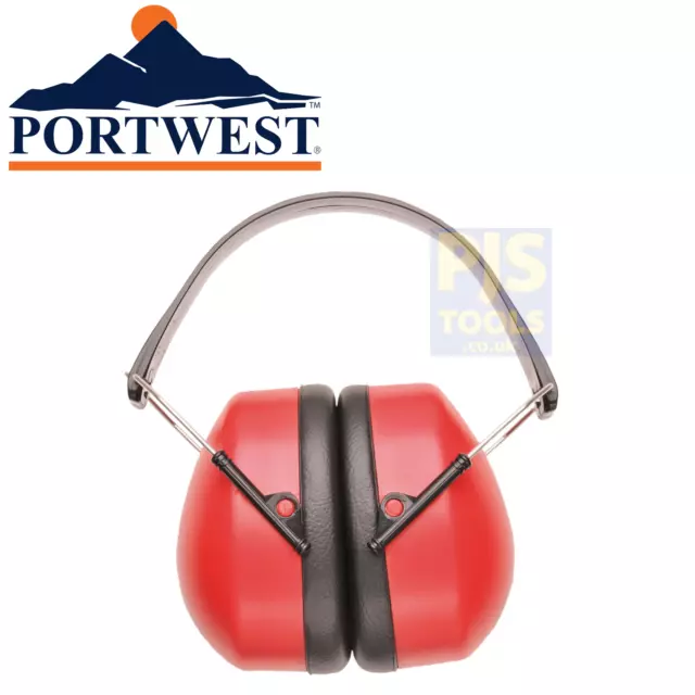 Portwest PW41 folding red super ear defenders muffs protectors