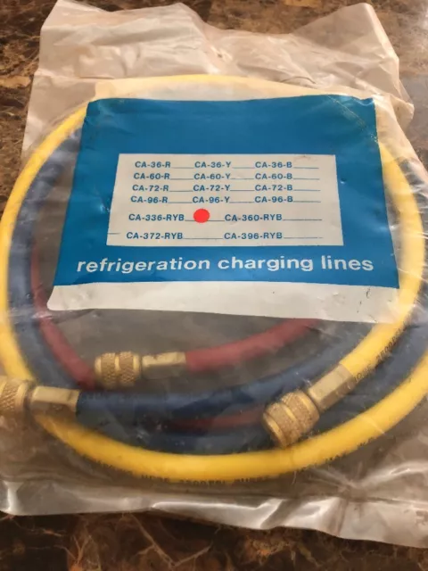 60", 3 Pak, HAVS RYB Plus II 1/4" Refrigerant Charging Hose,