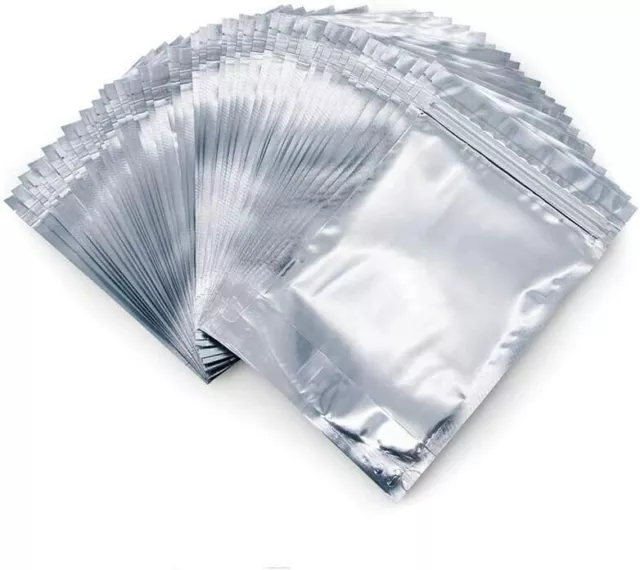 Clear Silver Stand Up Food Bags Resealable Foil Mylar Zip Lock Heat Seal Pouches