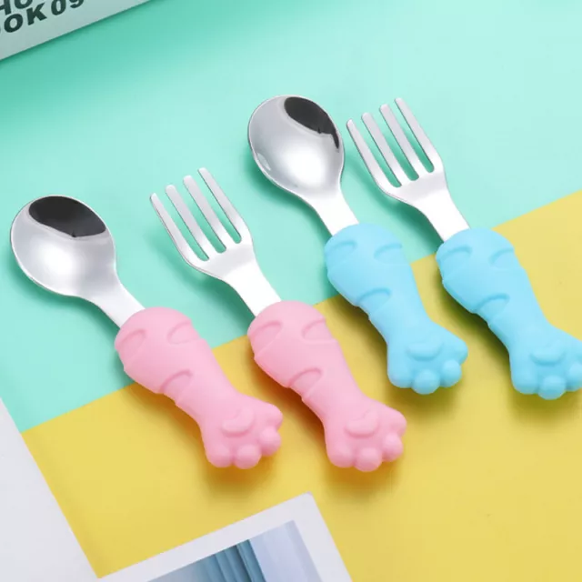 Baby Gabel Löffel Besteck Set Kleinkind Essen Fütterung Geschirr Mittagessen JP