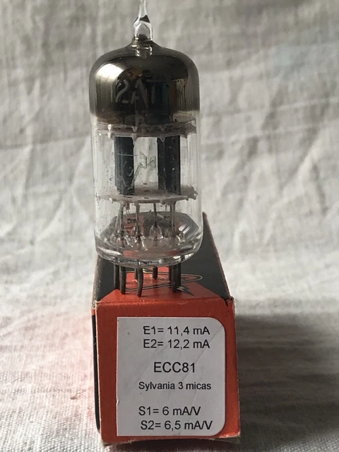 ECC82, 12au7 RFT Lorenz balanced Vacuum Tube, lampe, Röhre, Valve. NOS