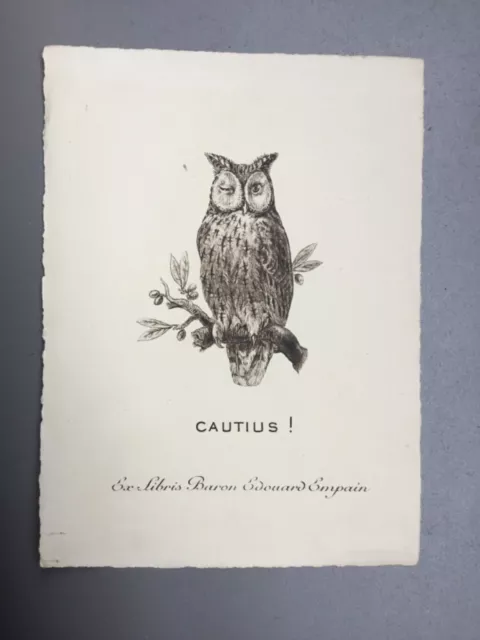 Ex-Libris du baron Edouard EMPAIN (1852-1929) engraved bookplate.