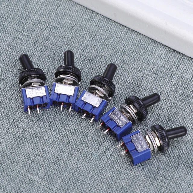 5 Mini interruttore piccolo on/off + impermeabile 2P (blu)