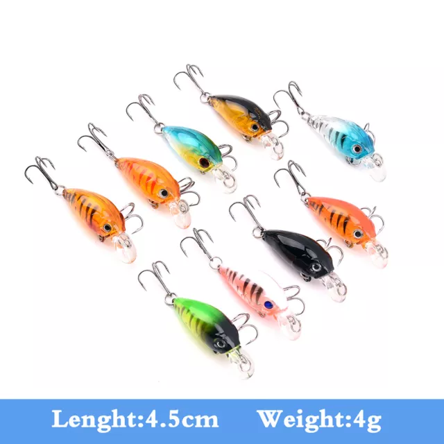 9X Fishing Lures Bream Bass Trout Redfin Perch Cod Flathead Whiting Tackle 4.5cm 3