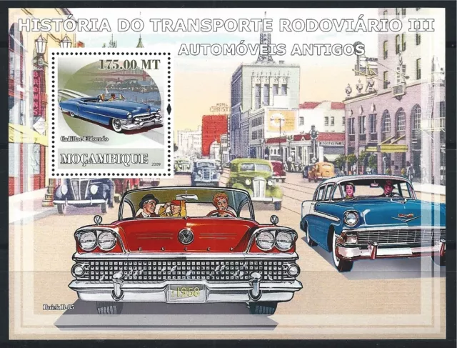 MOZAMBIQUE MOSAMBIK 2009 HISTORY OF TRANSPORT CARS AUTO MNH MiNr: BLOCK 242 A