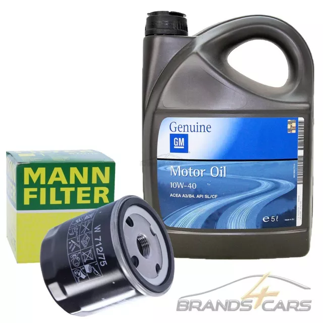 Mann-Filter Ölfilter+5L Gm 10W-40 Motoröl Für Opel Meriva A Omega A B