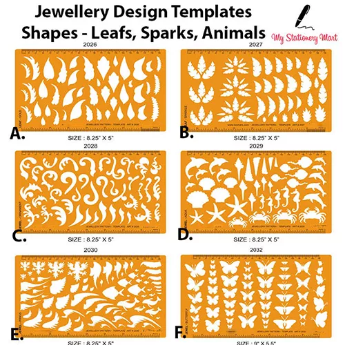 Drawing Drafting Template Stencil Gemstone Stone Shapes Animal Jewellery Design