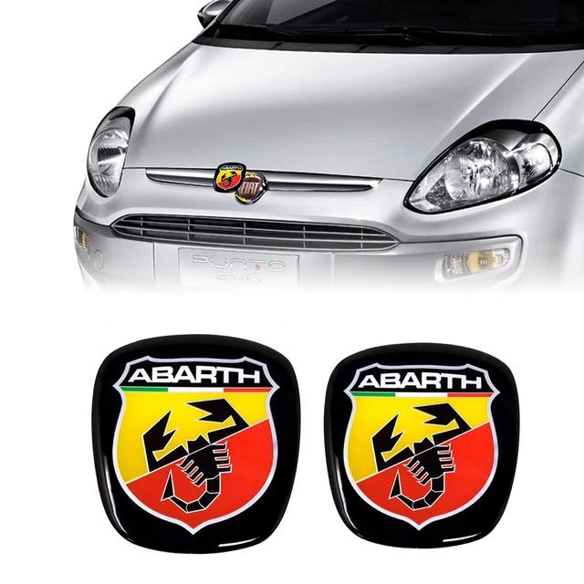 Autocollant 3D Abarth Pour Fiat 500 - Logo Avant Et Arrière - Officiel - Fabriqué En Italie