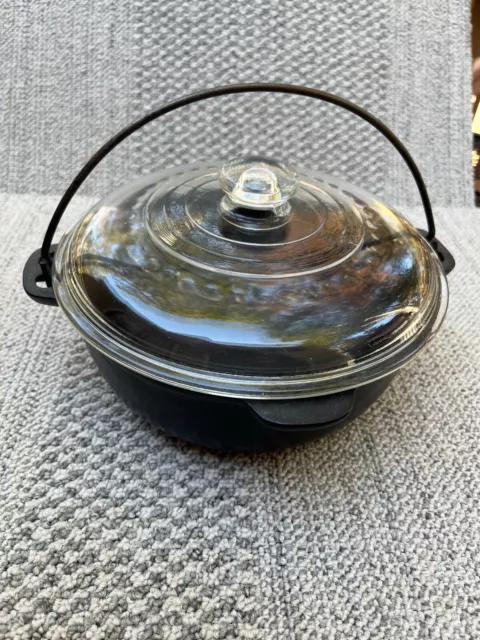Glass Top Wagner Ware Dutch Oven With Trivet