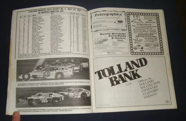 1987 STAFFORD MOTOR Speedway Program Reggie Ruggiero Jeff Fuller $14.99 ...