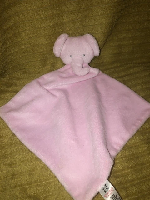 George Asda Pink Elephant Baby Comforter Blanket Blankie Soft Plush Toy