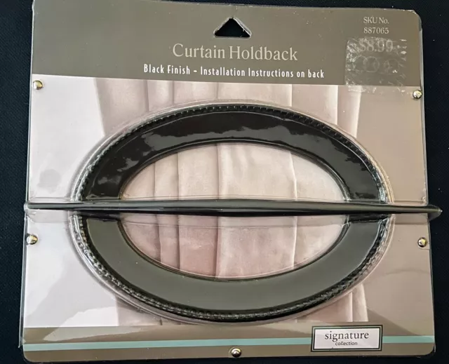 Signature Collection Black Finish Curtain Hold Backs Elegance For Your Curtains