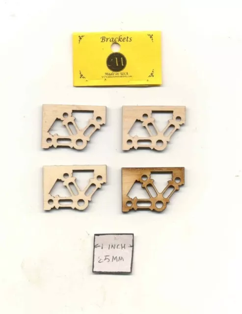 Bracket / Braces - BR31 wooden dollhouse miniature 1:12 scale USA made 4pcs