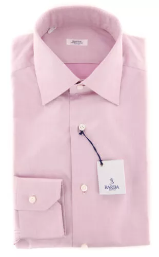 Barba Napoli Pink Solid Shirt - Slim - (391411U10T)