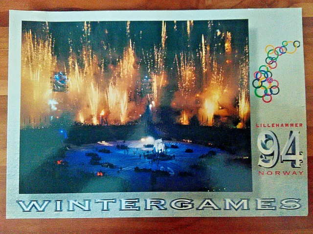 große Fotokarte/Postkarte " Olympische Winterspiele 1994 - Lillehammer/Norway"
