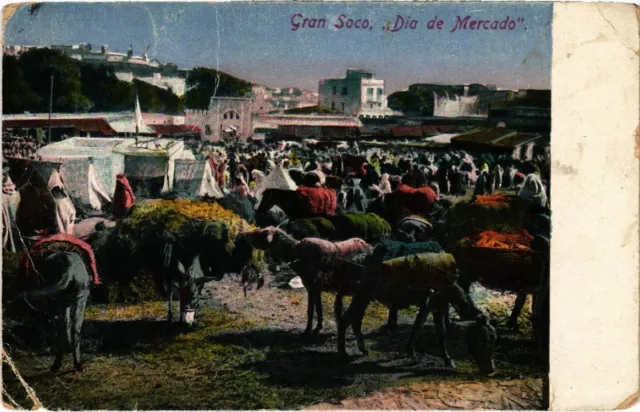 CPA AK MAROC GRAN SOCO - Dia de mercado (114786)