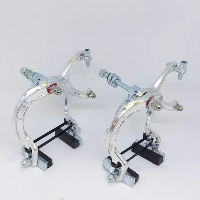 SILVER BMX BRAKE CALIPERS - Alloy MX Style (Like dia compe mx1000 ) Front & Rear