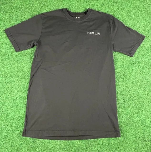 Tesla Logo Graphic Crewneck Short Sleeve Black Tee Shirt Mens Size Medium