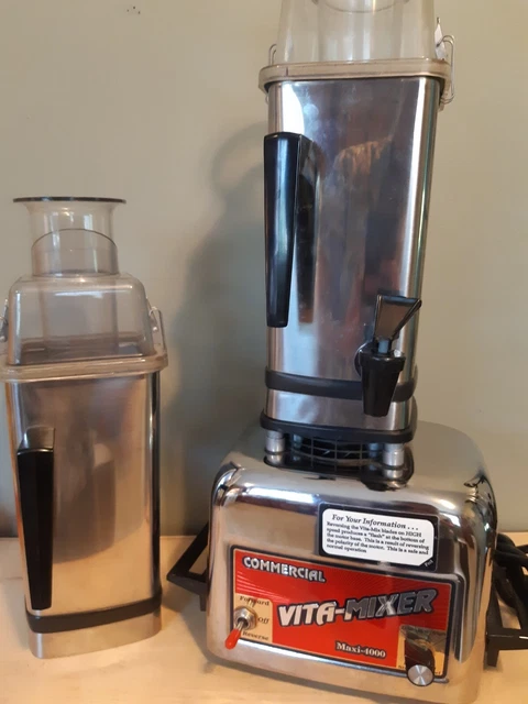 Vita-mixer Maxi 4000 Commercial Blender In EUC Stainless With 2nd Top