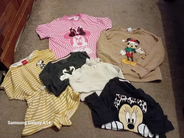 Girls cute Clothes Bundle  7 / 8 Years Minnie Mickey Mouse Peanuts Zara Next Etc