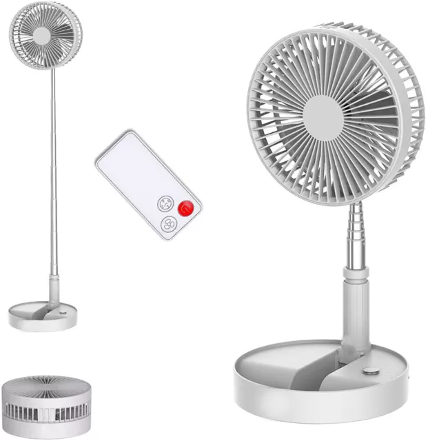 7.5" Portable Standing Fan with Remote Controller Foldable Desk Fan USB Quiet