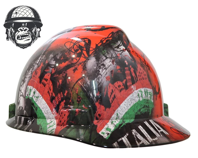 CUSTOM HYDROGRAPHIC SAFETY Hard Hat Mining Industrial Flag ITALIA CAP